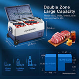 BODEGAEU  12V Portable Car Fridge 38qt/36L Dual Zone T36 - CE-T36-WIFI