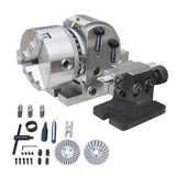 KAKA Semi-Universal Dividing Head Set BS-0/BS-1, 5"/6" Chuck, Tailstock, Milling Set - 162321
