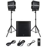 Proreck PA Speaker System 4000W Combo 4 Line Array Speakers and 18" Subwoofer with Bluetooth and Remote New - CLUB-4000