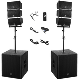 Proreck PA Speaker System 8000W Combo 6 Line Array Speakers and 18" Subwoofer with Bluetooth and Remote New - CLUB-8000