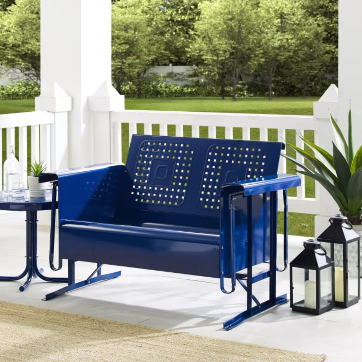 Crosley Bates 48 3/4 Inch Outdoor Metal Loveseat Glider - CO1024
