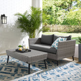 Crosley Richland 2pc Outdoor Wicker Conversation Set Charcoal - CO7317GY-CL