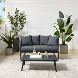 Crosley Dover 2pc Outdoor Rope Conversation Set Charcoal and Matte Black - CO7330MB-CL