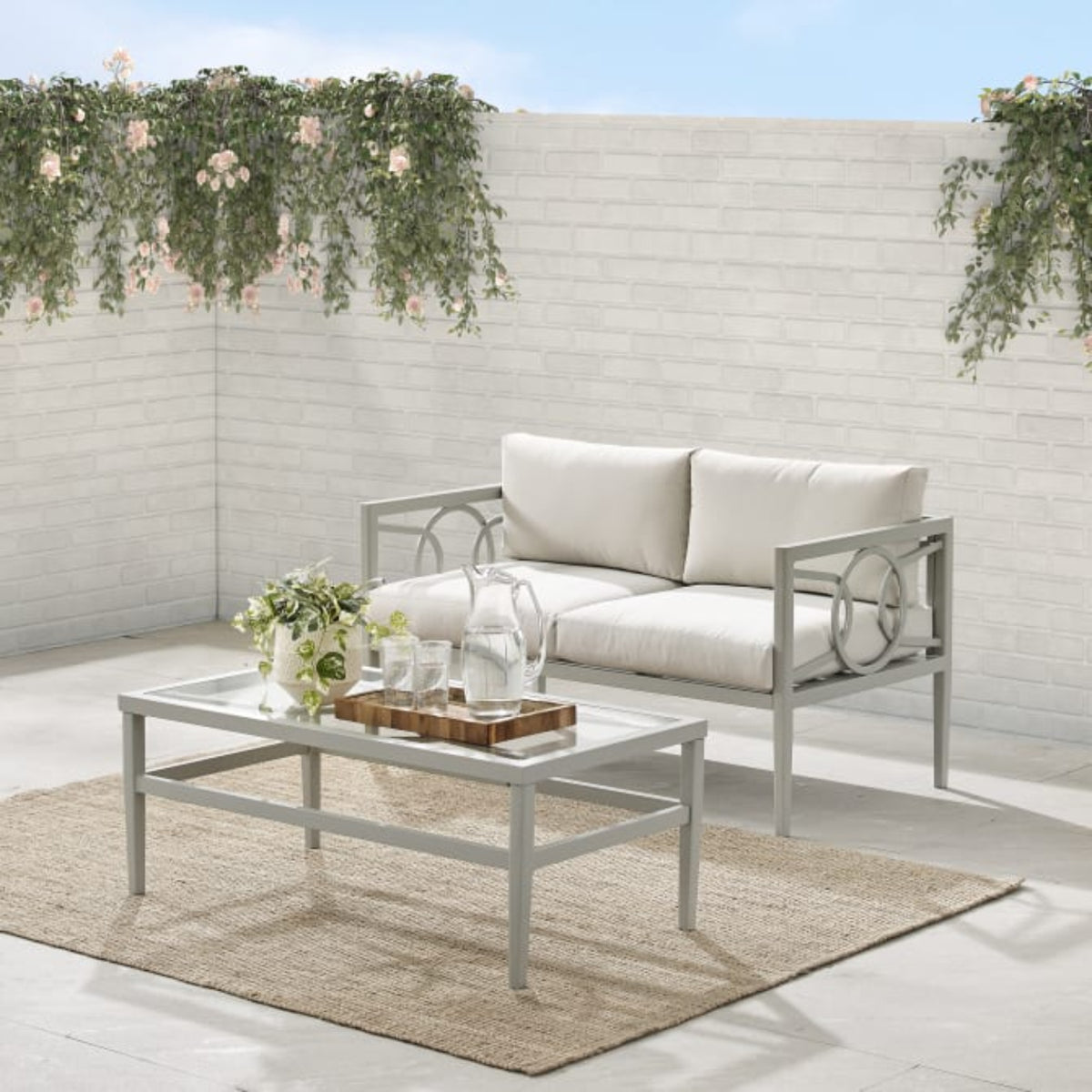 Crosley Ashford 2pc Outdoor Metal Conversation Set - CO7350GY-CR