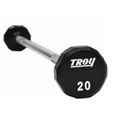 Troy 12-Sided Urethane Straight Barbell Set with Rack - COMMPAC-TSBU110