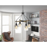 Cal Lighting 60W X 4 Aosta Metal Chandelier With Bubbled Glass Shades (Edison Bulbs Are Not Included) FX-3735-4