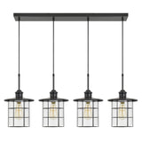 Cal Lighting 60W X 4 Silverton Metal/Glass Pendant Fixture FX-2668-4P