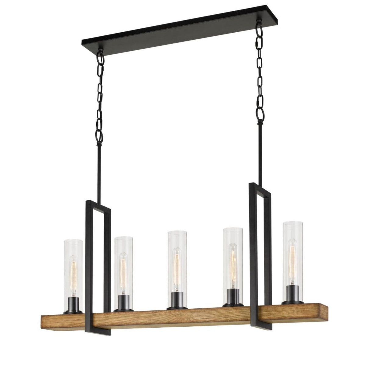 Cal Lighting Vienna 60W X 5 Pine Wood Island Chandelier  FX-3704-5