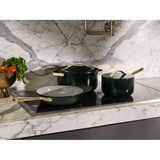 Caraway Non-Toxic and Non-Stick Cookware Set in Black with Gold Handles