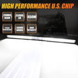 Auxbeam 7" LED Halo Headlights+5D-PRO 52" Straight LED Light Bar+Windshield Mounting Brackets 18W Pod Lights Set for Jeep Wrangler TJ - GP00007757
