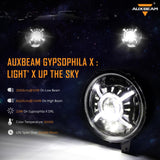 Auxbeam 9'' Round 100W LED Headlights with DRL & 4 Inch 30W LED Fog Lights with Adapter Ring for Jeep Wrangler JL 2018-2019 - GP00007533