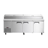Chef AAA Commercial 91" Pizza Prep Table Refrigerator 12 Pans 3 Door Stainless Steel 24.2 cu.ft. - APPT-91-HC