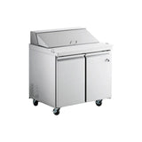 Chef AAA Commercial 36" Sandwich Prep Table Refrigerator 10 Pans 2 Door Stainless Steel 7.6 cu.ft. - SS-PT-36-HC