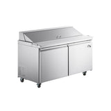 Chef AAA - SS-PT-60-HC, Commercial 60" Sandwich Prep Table Refrigerator 16 Pans 2 Door Stainless Steel 15 cu.ft. - SS-PT-60-HC