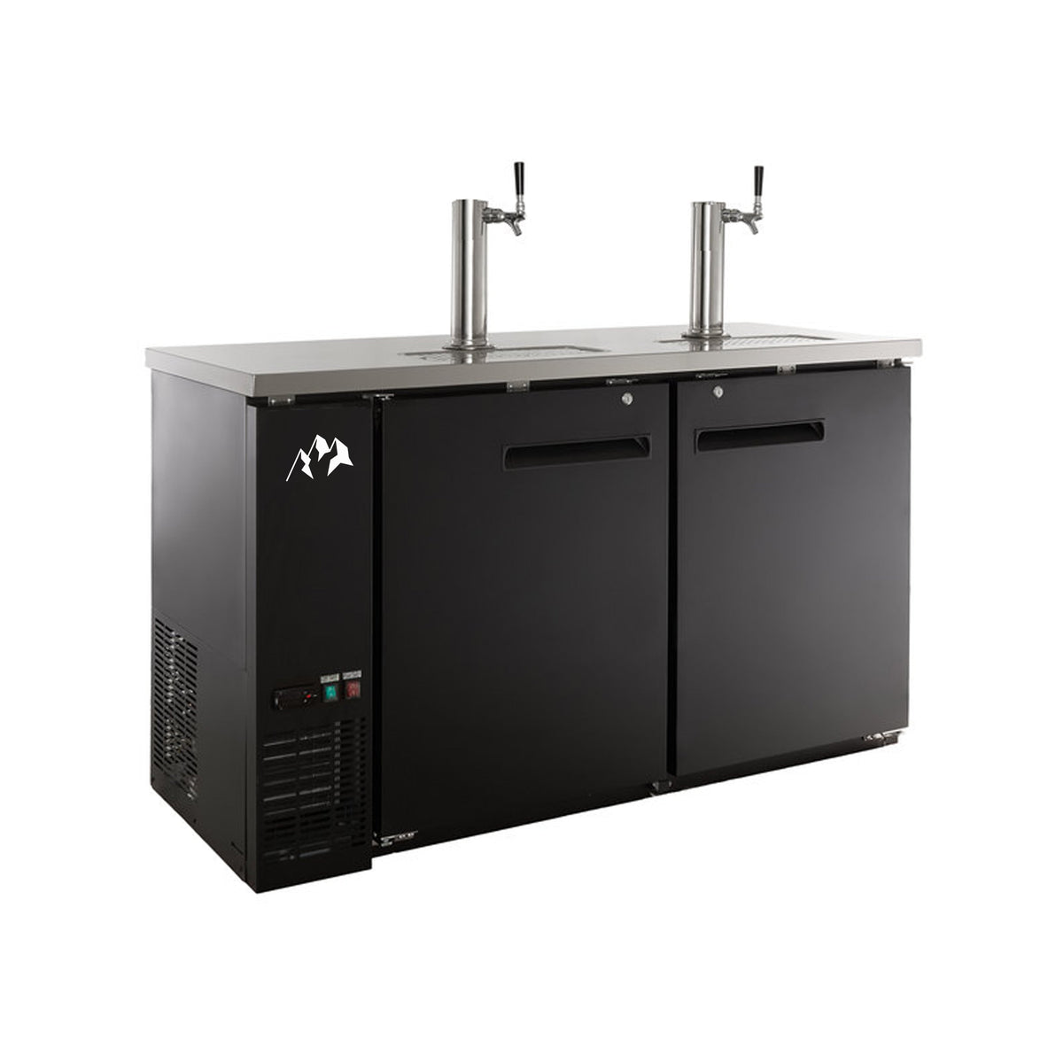 Chef AAA Commercial 60" Single Tap Kegerator Beer Dispenser (2) 1/2 Keg Capacity 15.8 cu.ft. - UDD-60-HC