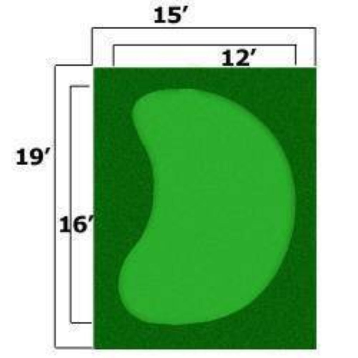 Cimarron Sports 'Par Saver' Putting Green With Premium Symbior Fringe - CMAL-NCPGPS15x19K