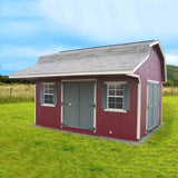 Little Cottage Company Classic Small Barn with 5' Overhang - LCC-CWSB-4OH-WPNK