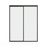 Doors22 48x80 Glass Sliding Room Divider Clear 2 panels - RDB48x80clear