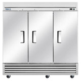 Frigos Commercial Reach in Refrigerator 3 Section Solid Door Frigos FG-RF-3D with Aluminum Interior with 304 Stainless Steel Floor - FG-RF-3D
