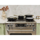 Caraway Non-Toxic and Non-Stick Cookware Set in Black with Gold Handles