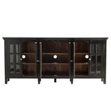 Crestview Collection Bengal Manor 94" x 16" x 42" 6-Door Transitional Dark Brown Acacia Wood Large Window Pane Sideboard - CVFNR452