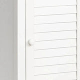 Crestview Collection Cape May 13" x 19" x 24" Traditional Wood Shutter Door and 1-Pull Shelf Chairside Table In Cottage White Finish - CVFZR1738