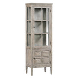 Crestview Collection Hawthorne Estate 22" x 15" x 68" 2-Door 2-Shelf Traditional Wood And Glass Curio In Ash Finish - CVFVR8001