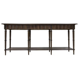 Crestview Collection Hawthorne Estate 84" x 18" x 35" 8-Leg Traditional Wood Scalloped Pine Console Table In Natural Wood Finish - CVFVR8105