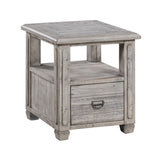 Crestview Collection Pembroke 21" x 23" x 24" 1-Drawer Occasional Plantation Recycled Pine Rectangle End Table In White Wash Finish - CVFVR8038
