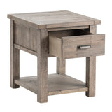 Crestview Collection Pembroke 21" x 23" x 24" 1-Drawer Rustic Plantation Recycled Pine Rectangle End Table In Distressed Gray Finish - CVFVR8026