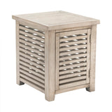 Crestview Collection Pembroke 22" x 20" x 24" 1-Door Occasional Plantation Recycled Pine Slated Rectangle End Table In Hudson Finish- CVFVR8128