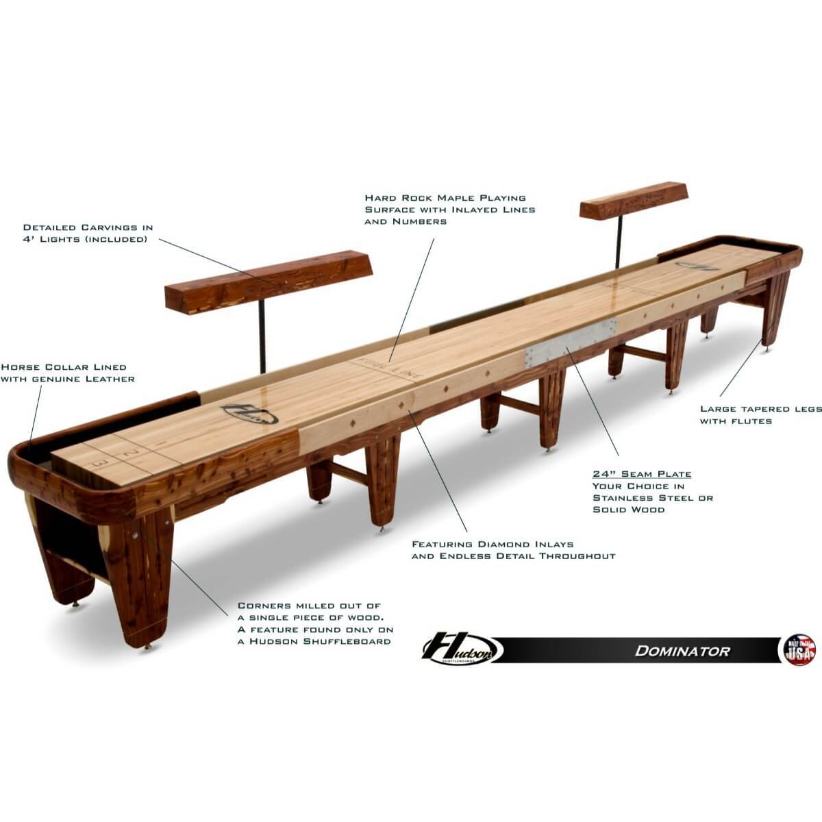 Hudson Dominator Shuffleboard Table 9'-22' w/ Custom Options