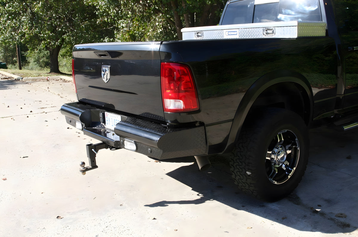 Fab Fours Black Steel Rear Bumper 2009-2018 Dodge Ram 1500 DR10-T2950-1