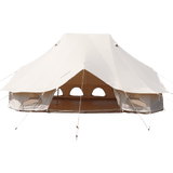 Vevor 6M Bell Tent 19.7' x 13.1' x 9.8' Yurt Beige Canvas Cotton For 8-12 People Portable 4 Season Teepee - Backyard Provider