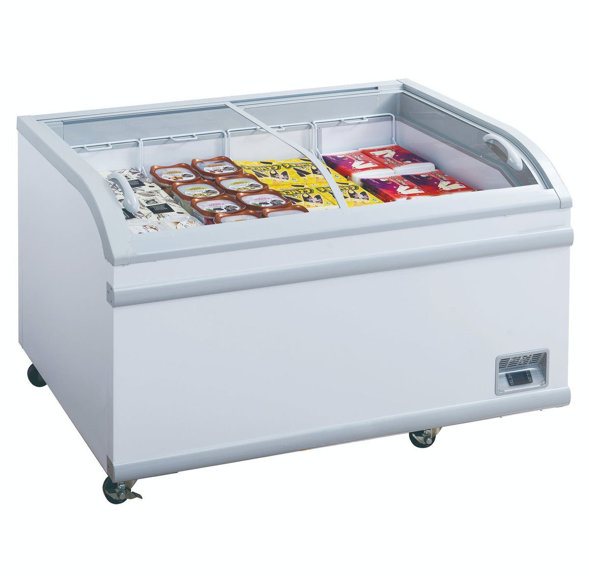 Chef AAA Commercial 56" Glass Door Frozen Food or Ice Cream Chest Freezer Display
