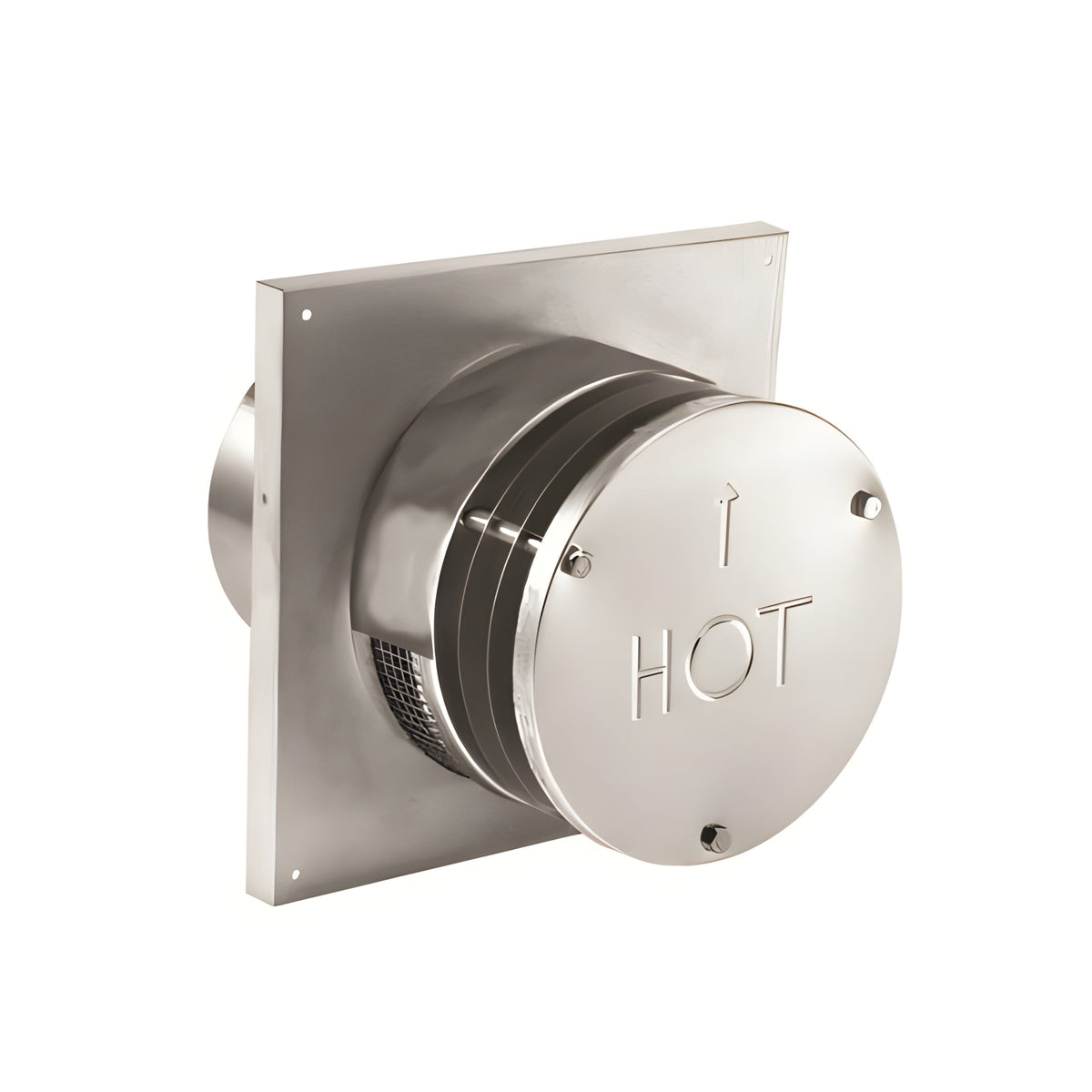 Duravent 5" x 8" DirectVent Pro Round Horizontal Termination Cap Square Base (aluminum) | 58DVA-HRCS