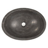 Eden Bath Honed Black Limestone Canoe Sink - EB_S005BL-H