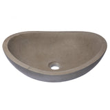 Eden Bath Stone Canoe Sink in Honed Molly Grey Marble - EB_S005MG-H