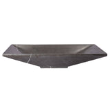 Eden Bath Ultra Modern Rectangular Vessel Sink in Honed Pietra Grey Marble - EB_S055PI-H
