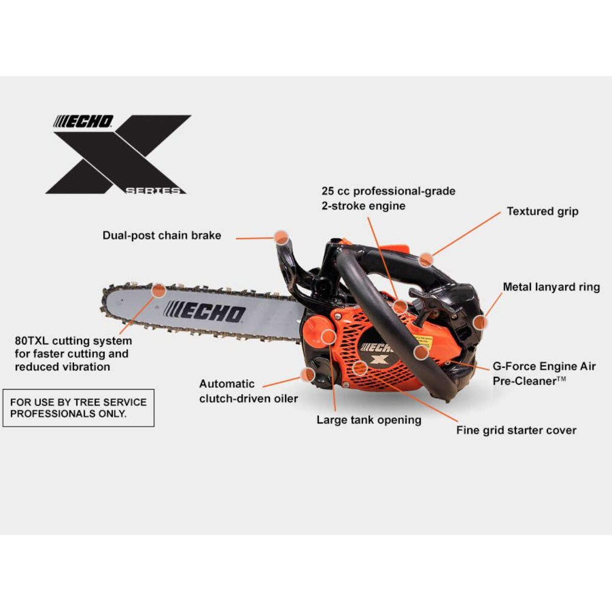 Echo CS-2511TN Professional Top Handle Chain Saw With Nano Style Bar & Chain - 25.0 CC - 1.49 HP* - CS-2511TN