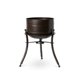 Park Hill Collection Lodge Portal Metal Stand and Pot, Short -  ECM20156