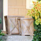 Park Hill Collection Manor Reclaimed Wood Town & Country Planters, Set of 2 -  ECW82313