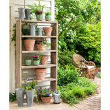 Park Hill Collection Garden Floral Potters Reclaimed Wood Shelf -  EDC00288