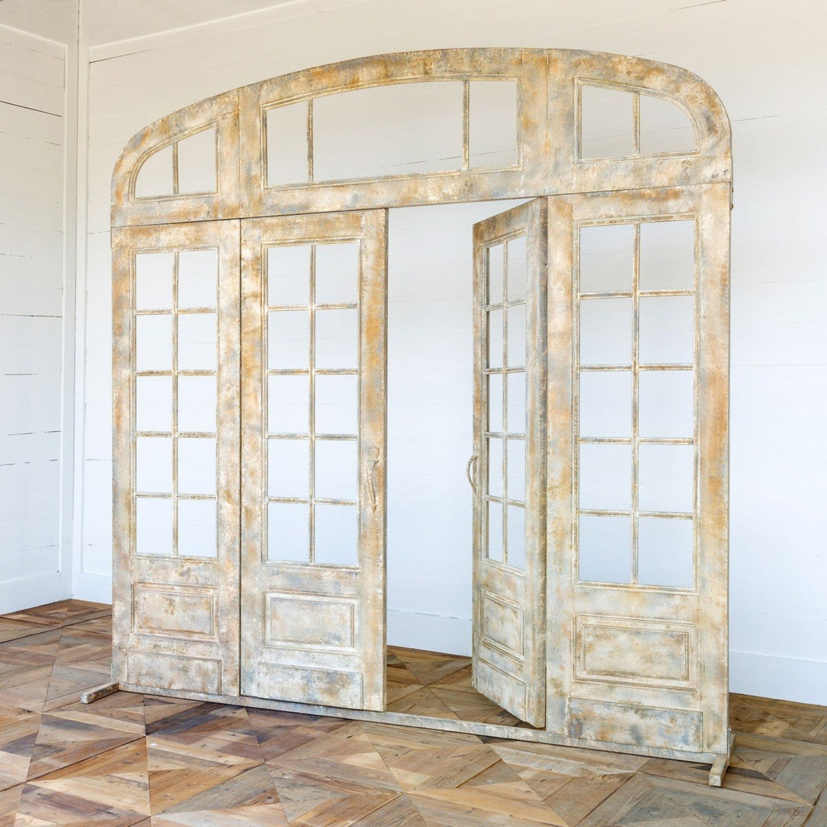 Park Hill Collections Country French Metal French Door with Top and Side Facade Display Prop  - EDX00287