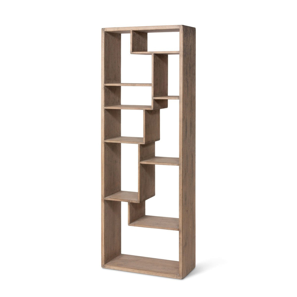 Park Hill Collections Coastal Cottage Geometric Wooden Etagere Bookshelf -  EFC20131