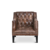 Park Hill Collection Brent Tufted Leather Club Chair in Vintage Umber -  EFS36166