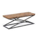 Park Hill Collection Lodge Railway Wood and Iron Coffee Table -  EFT06056