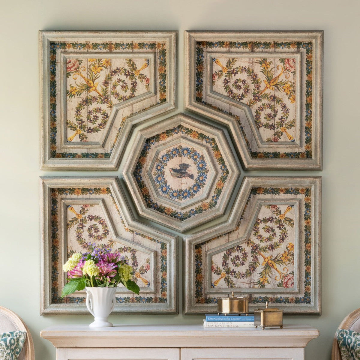 Park Hill Collection Southern Classic Flora Motif Pattern Tiles -  EWA26008