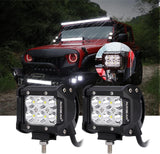 Auxbeam  07-17 Jeep JK - Mega Bundle, 7" LED Halo Headlights,52" 300W Straight LED Light Bar&Windshield Mounting Brackets, 18W Pods light - GP00007587