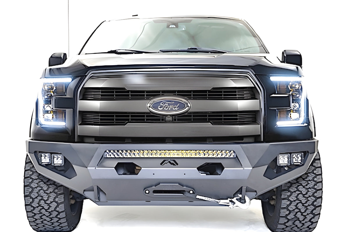 Fab Fours Ford F150 2015-2017 Matrix Front Bumper Winch Ready No Guard - FF15-X3251-1